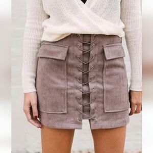 Do+be faux suede skirt